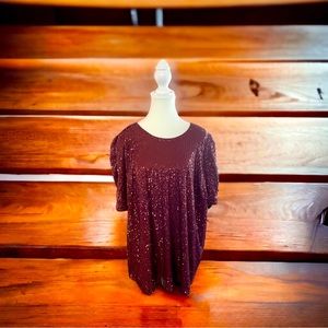 Torrid Sequin Blouse Size 2X, Color is Wine or Burgundy